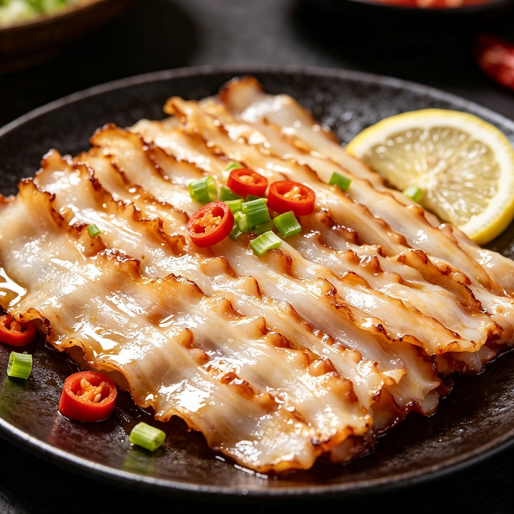 Sliced Fresh Octopus Tentacles